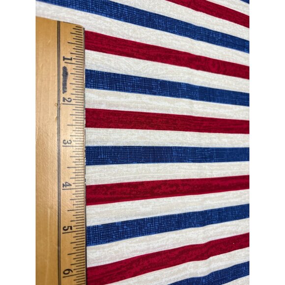 Red White Blue Striped Cotton Fabric 1/2 yard x 44" Patriotic Sewing Material - Picture 3 of 9